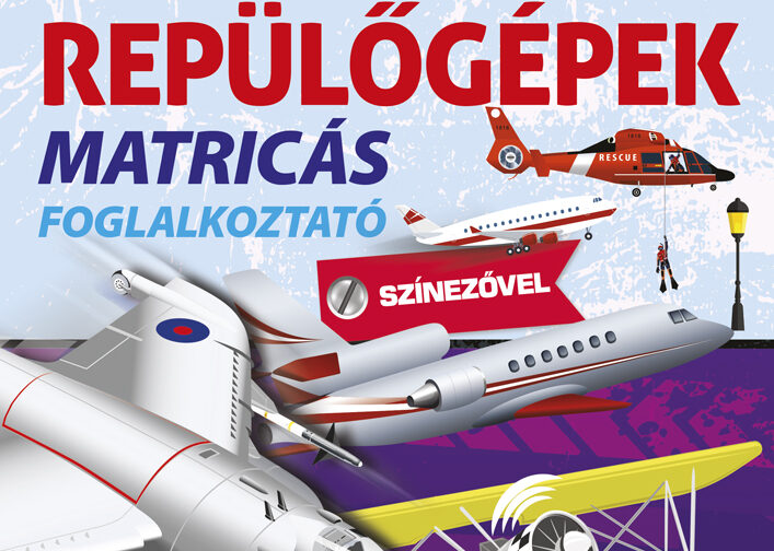 Óriás repülőgépek - matricás foglalkoztató színezővel