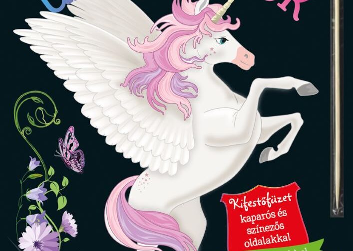 Rejtőzködő unikornisok - Kifestőfüzet kaparós és színezős oldalakkal