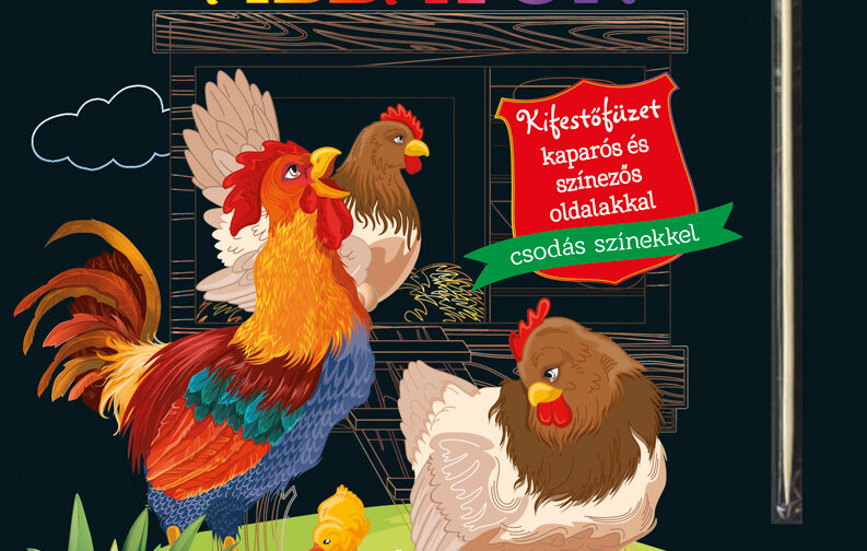Rejtőzködő tanyasi állatok - Kifestőfüzet kaparós és színezős oldalakkal